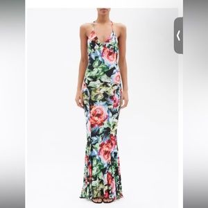 Norma Kamali Low Back Floral Dress